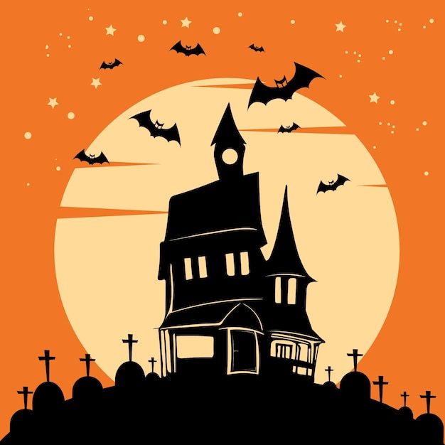 Plik wektorowy płaska ilustracja wektorowa tła halloween