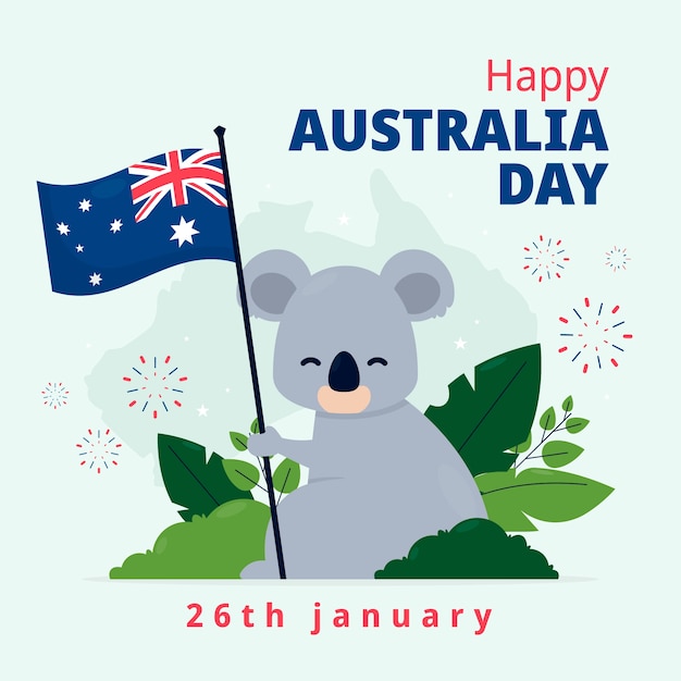 Płaska ilustracja z okazji australijskiego dnia narodowego