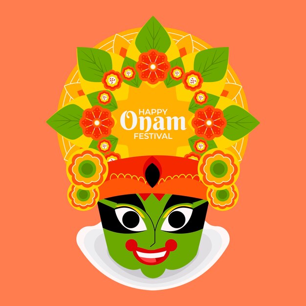 Płaska Indyjska Ilustracja Onam