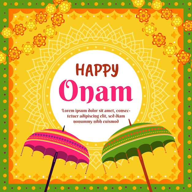 Płaska indyjska ilustracja onam