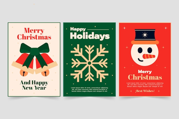 Płaska Kolekcja Minimalistycznych Kart świątecznych