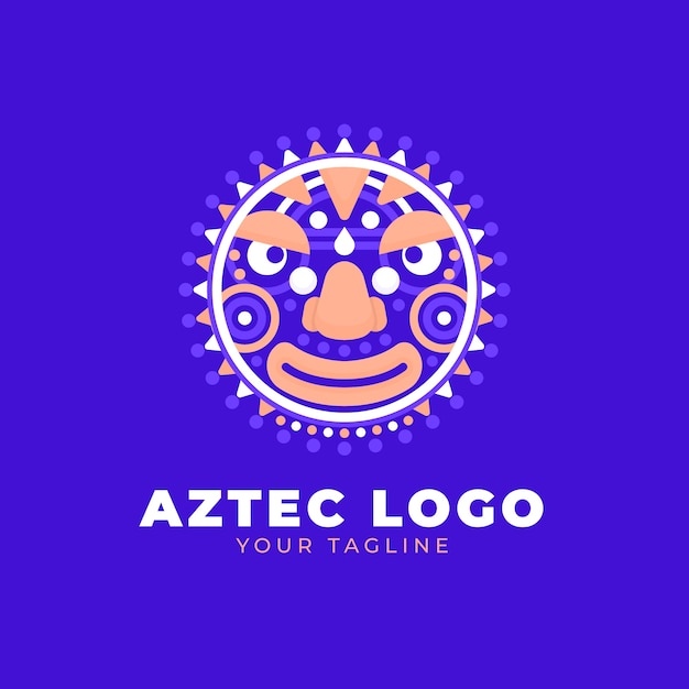 Płaska konstrukcja aztec logo szablon