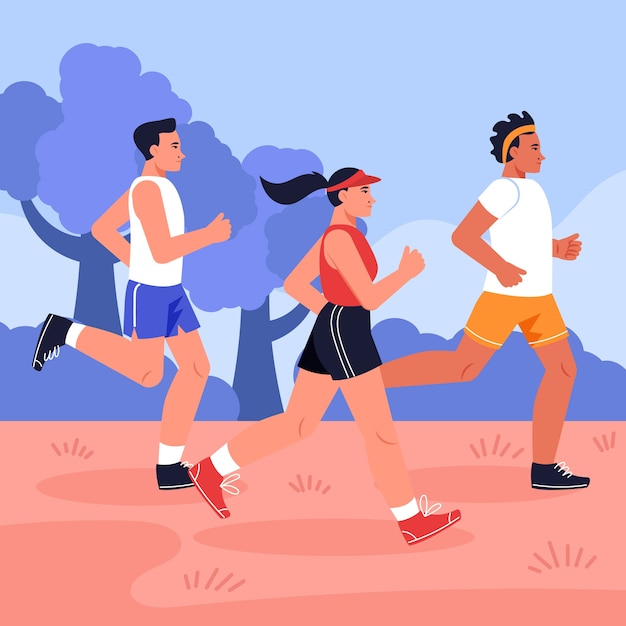 Płaska konstrukcja cross country ilustracja