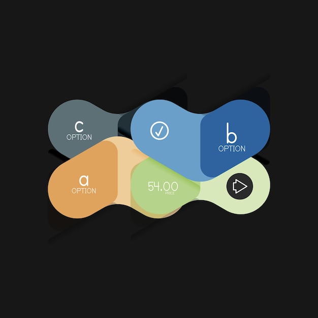 Plik wektorowy płaska konstrukcja geometryczna infografika kształt strzały naklejka wektorowa lub cena etykiety