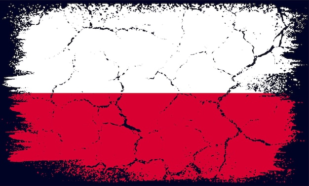 Płaska Konstrukcja Grunge Polska Flaga Tła