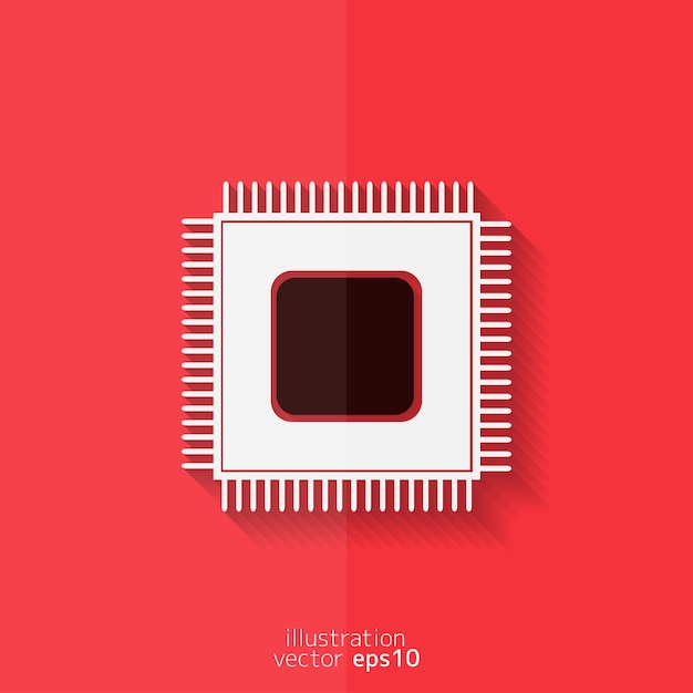 Płaska konstrukcja ikony microchipów internetowych