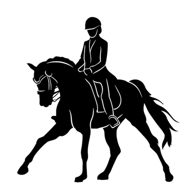 Plik wektorowy płaska konstrukcja ilustracja konny sylwetka