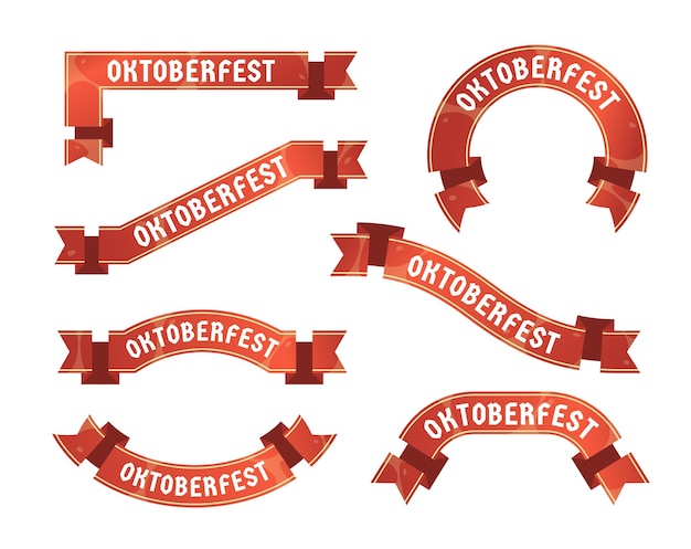 Płaska Konstrukcja Kolekcji Wstążek Oktoberfest