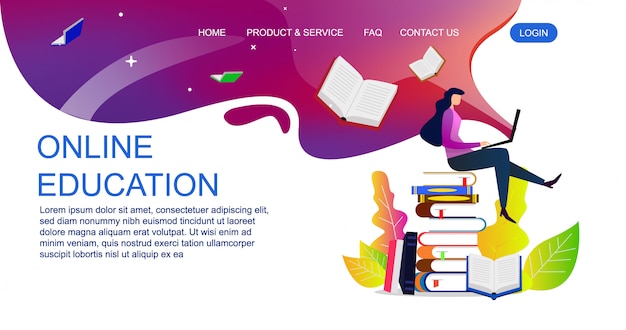 Plik wektorowy płaska konstrukcja koncepcja edukacji dla szablonu strony internetowej i strony docelowej. ilustracja edukacji online.