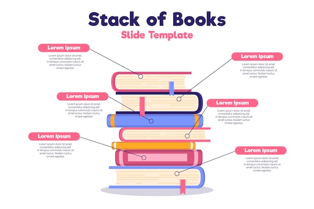 Płaska Konstrukcja Książki Infografiki Szablon