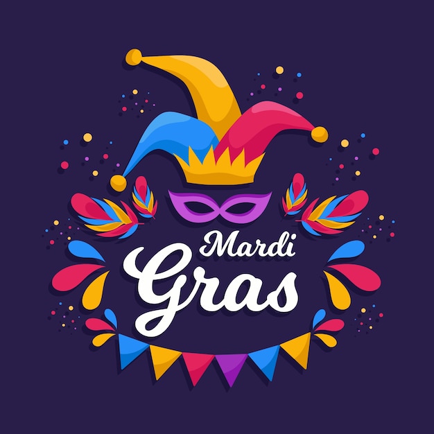 Płaska konstrukcja Mardi gras