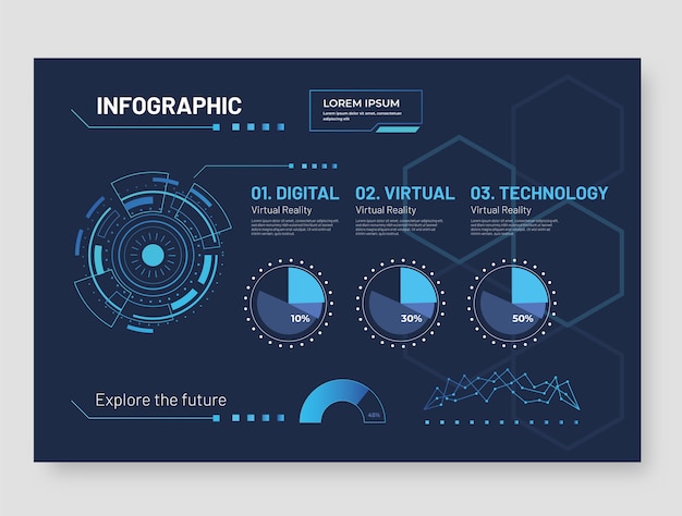 Plik wektorowy płaska konstrukcja minimalna technologia infografika szablon