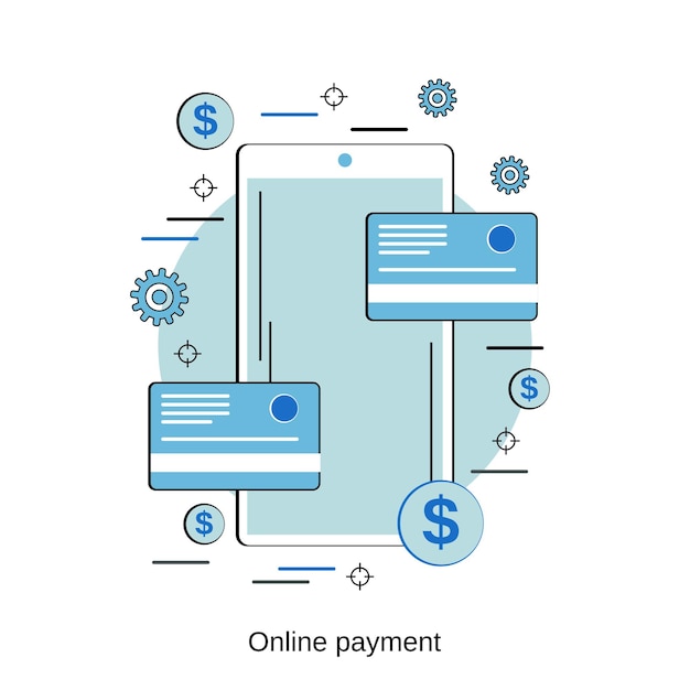 Plik wektorowy płaska konstrukcja stylu płatności online ilustracja koncepcja wektorowa
