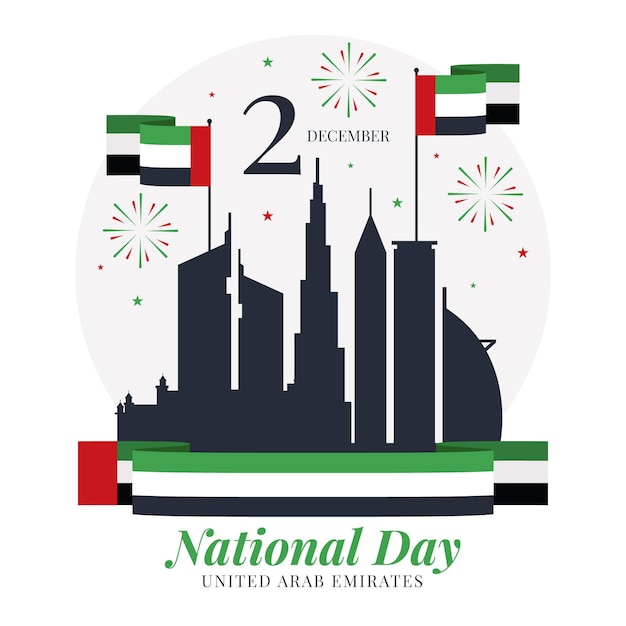 Plik wektorowy płaska konstrukcja święto narodowe zjednoczonych emiratów arabskich