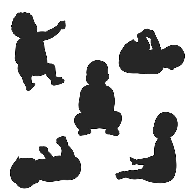 Plik wektorowy płaska konstrukcja sylwetka dziecka