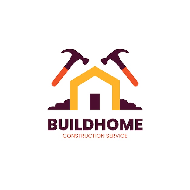 Plik wektorowy płaska konstrukcja szablon logo firmy budowlanej