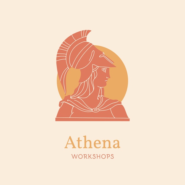 Plik wektorowy płaska konstrukcja szablonu logo athena