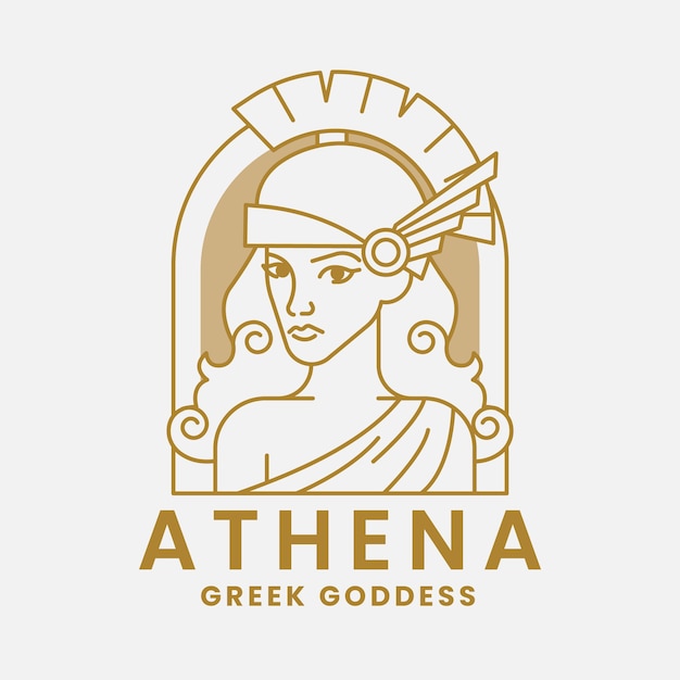 Plik wektorowy płaska konstrukcja szablonu logo athena