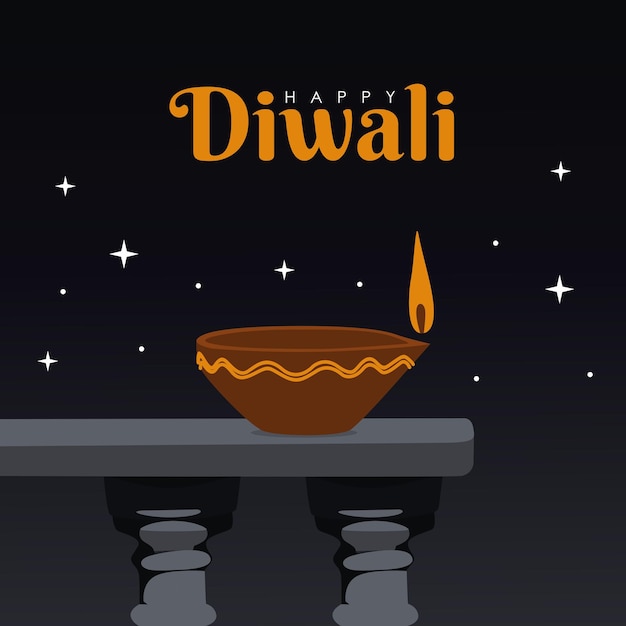 Plik wektorowy płaska konstrukcja szczęśliwego diwali plakat szablon wektor