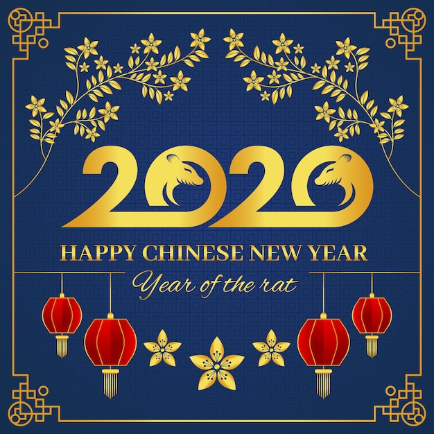Płaska Konstrukcja Tapety Chiński Nowy Rok