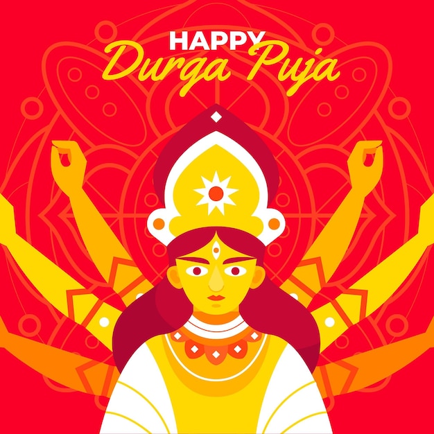 Płaska Konstrukcja Tła Durga-puja