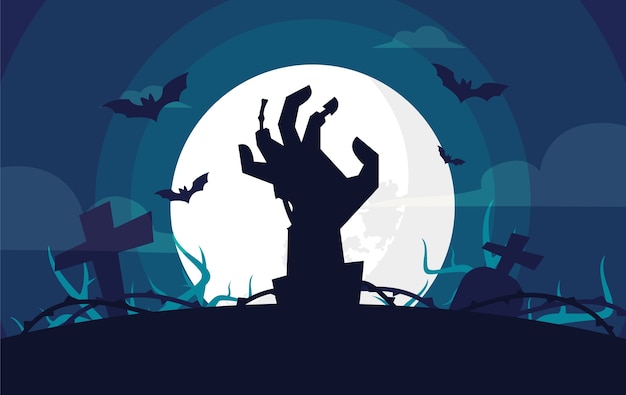 Płaska konstrukcja tła na halloween