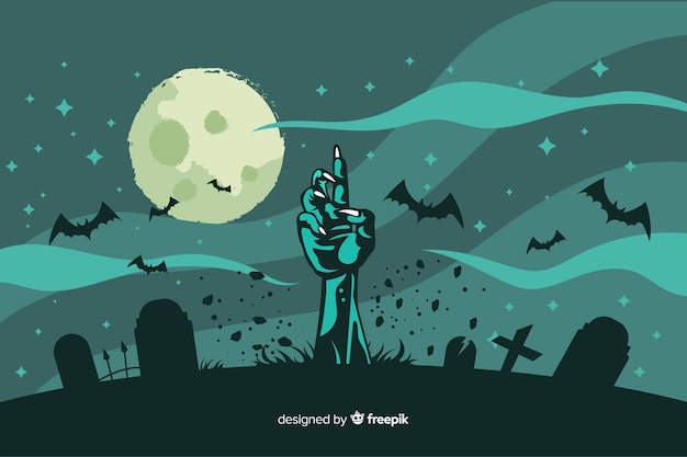 Płaska Konstrukcja Tła Strony Halloween Zombie