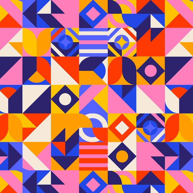 Płaska mozaika geometryczna wzór