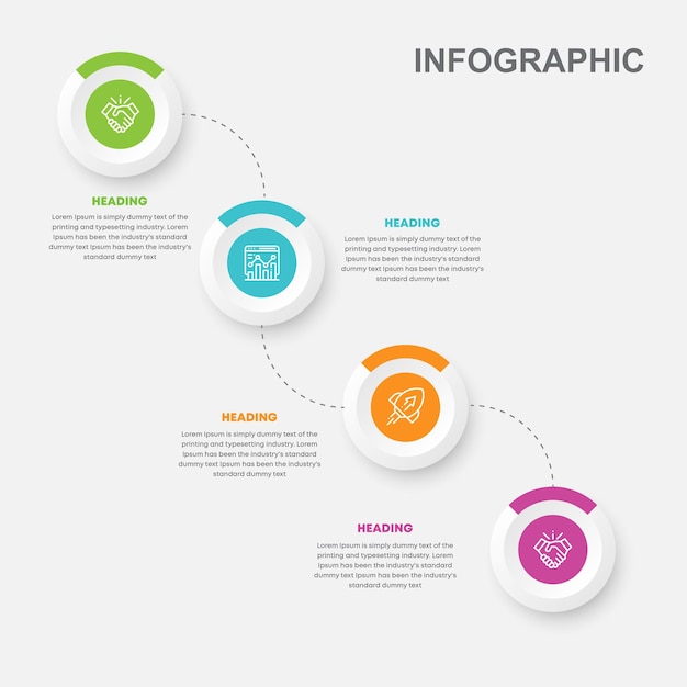 Plik wektorowy płaska oś czasu infografika kroków zawodowych