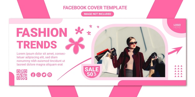 Plik wektorowy płaska różowa moda okładka facebooka