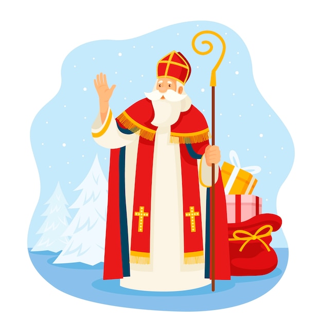 Płaska Sinterklaas Ilustracja