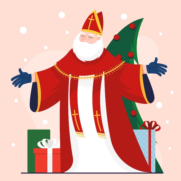 Plik wektorowy płaska sinterklaas ilustracja