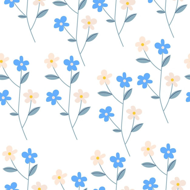 Plik wektorowy płaska wektorowa ilustracja kwiatów bezszwowy wzór pomysł na tapetę pokrywającą tkaninę pościel