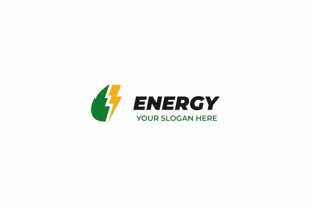 Płaska Zielona Energia Z Logo Pioruna