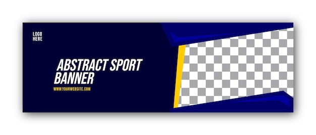 Plik wektorowy płaski baner sportowy szablon projektu