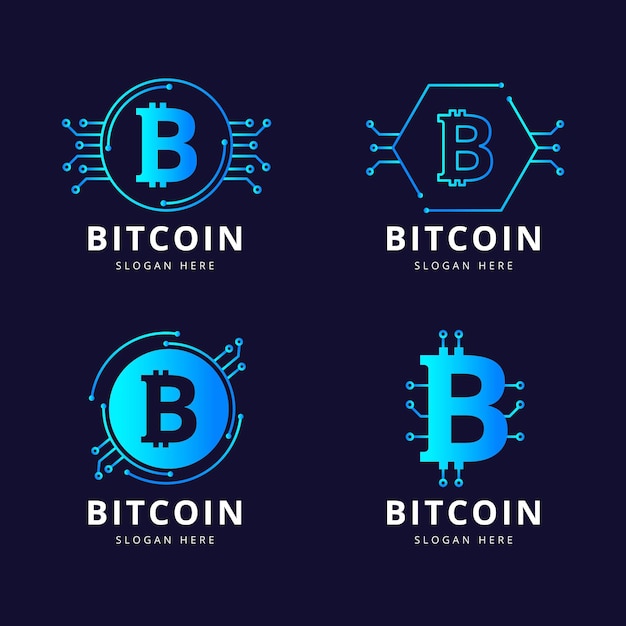 Plik wektorowy płaski pakiet logo bitcoin