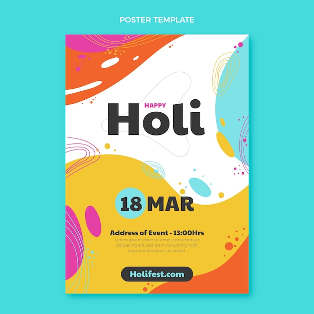 Płaski pionowy szablon plakatu holi
