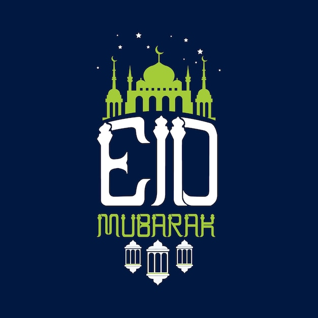 Plik wektorowy płaski projekt wektorowy etykiety eid mubarak