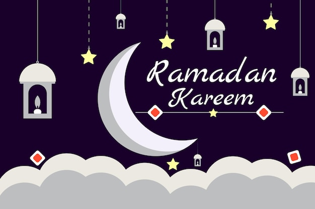 Płaski Ramadan Kareem Tło