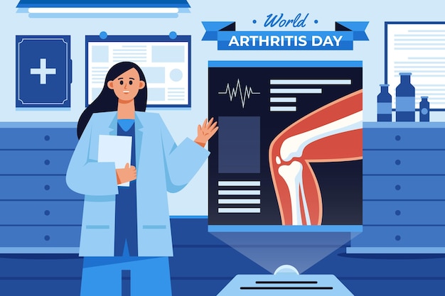 Plik wektorowy płaski światowy dzień artretyzmu w tle