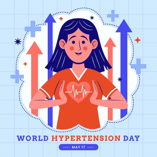 Plik wektorowy płaski światowy dzień nadciśnienia tętniczego