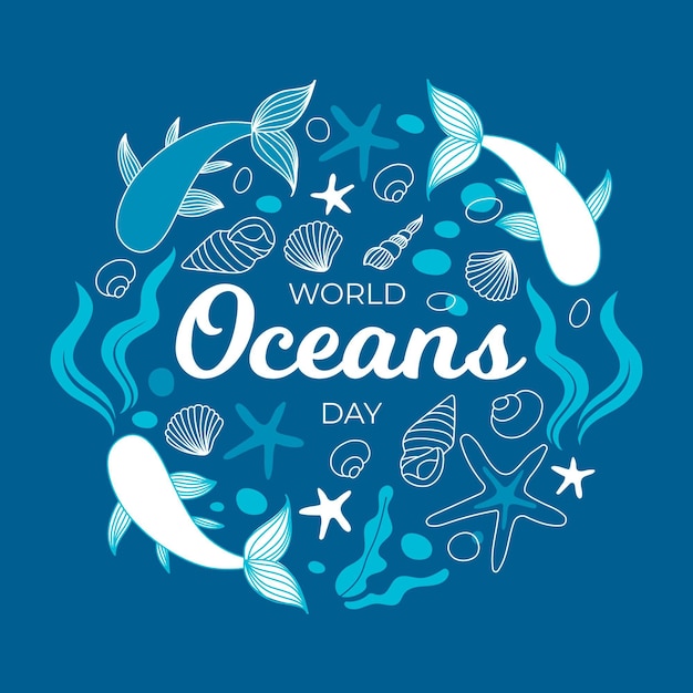 Plik wektorowy płaski światowy dzień oceanów
