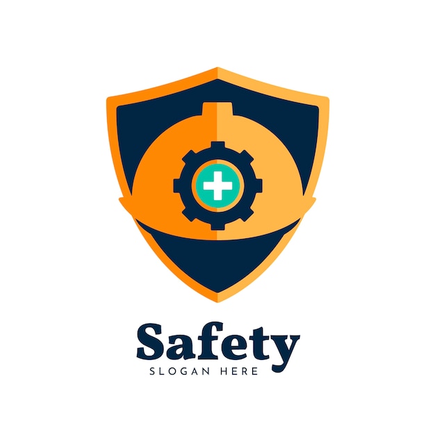 Plik wektorowy płaski szablon logo bezpieczeństwa