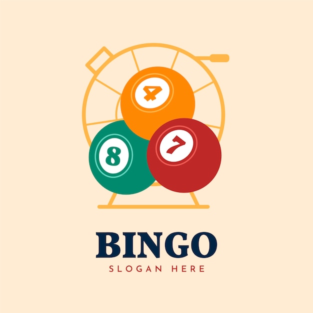 Płaski Szablon Logo Bingo