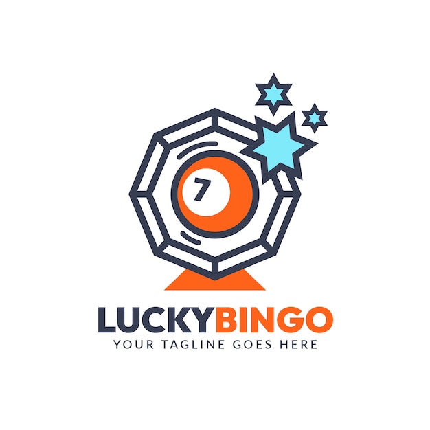 Plik wektorowy płaski szablon logo bingo