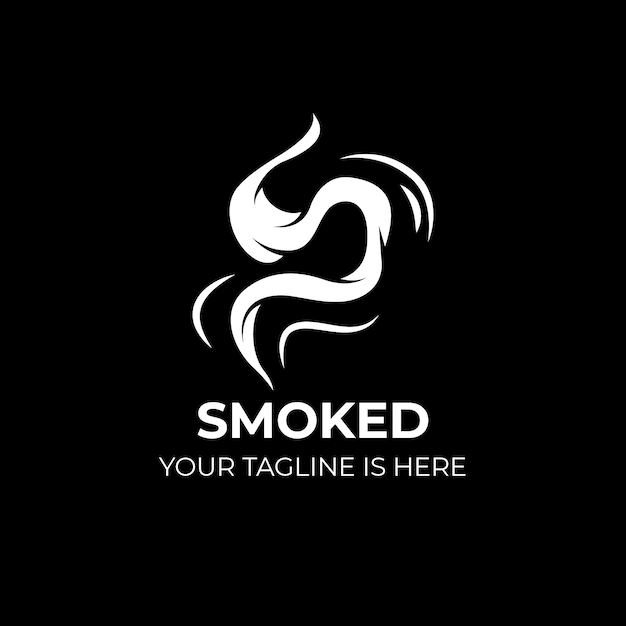 Płaski szablon logo dymu