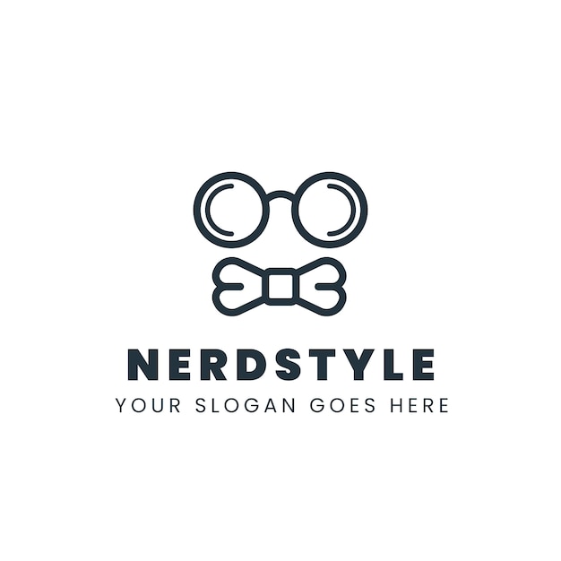 Plik wektorowy płaski szablon logo nerd