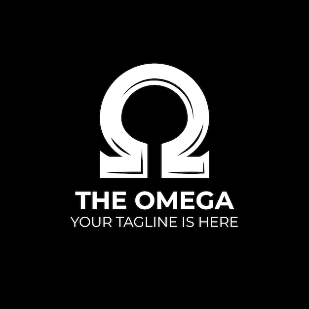 Płaski szablon logo omega