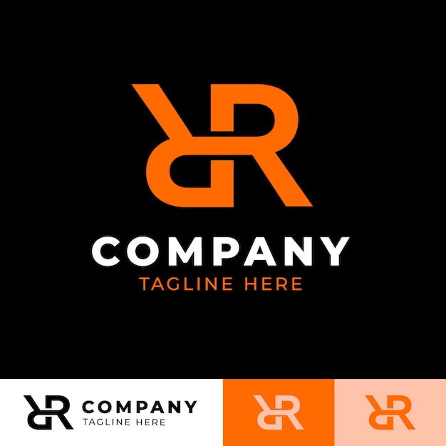 Płaski szablon logo rr