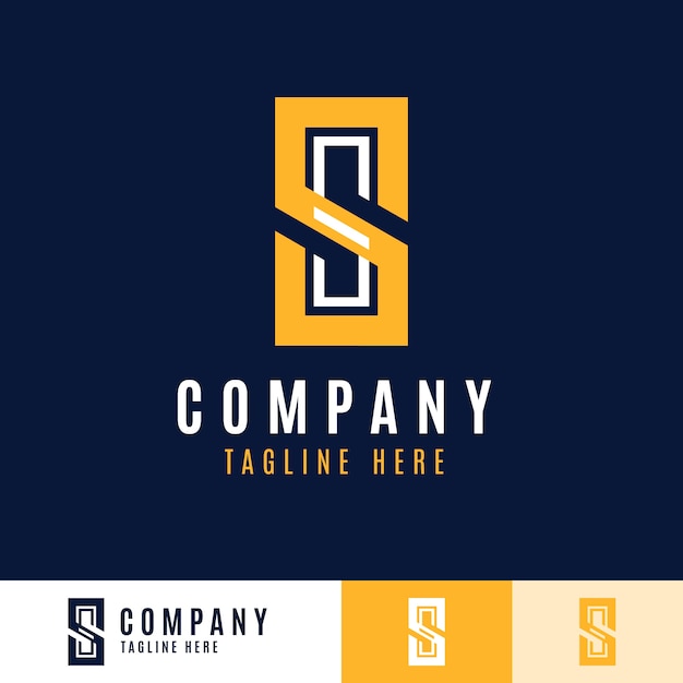 Płaski szablon logo ss